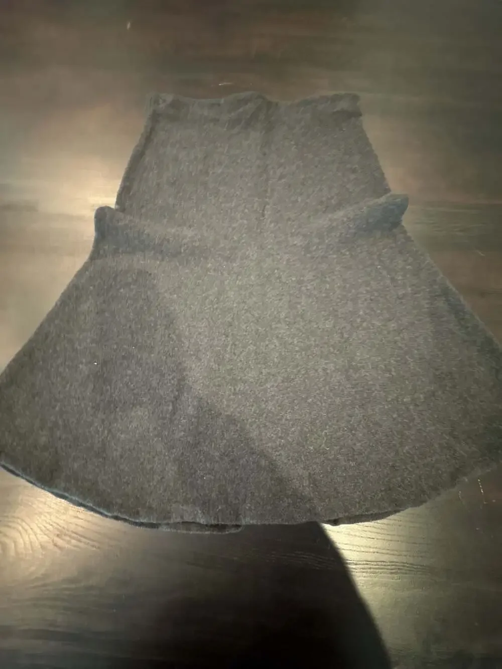COS Women's Gray Knit A-Line Mini Skirt 100% wool midi  stretch waist